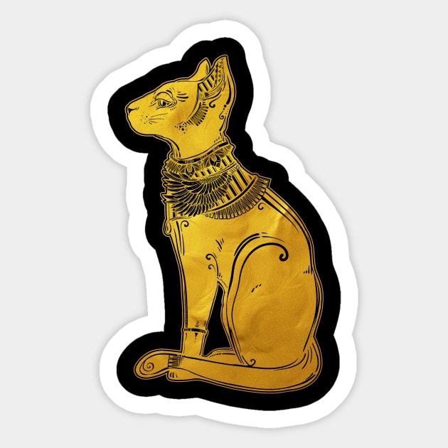 Bastet Golden (the cat goddess) Sticker by DISOBEY